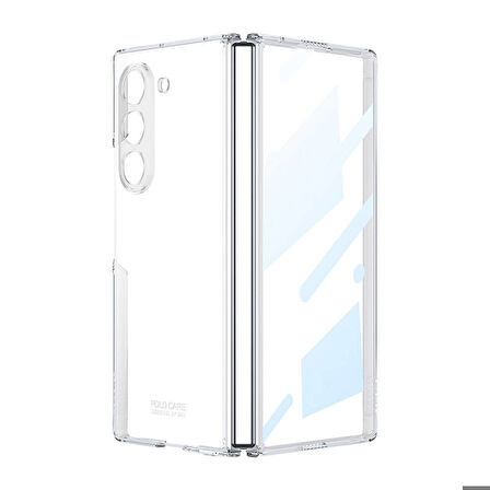 Samsung Galaxy Z Fold 6 ile Uyumlu Kılıf 180 Derece Açılıp Kapanabilen Cam Telefon Kılıfı Kapak