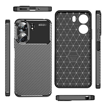 Xiaomi Poco C65 ile Uyumlu Kılıf Focus Karbon Tasarım Telefon Kılıfı Kapak