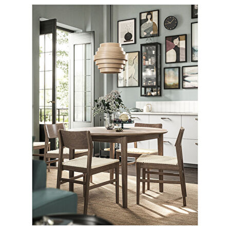 Sarkıt lamba, ağartılmış meşe kaplama-siyah, 40 cm