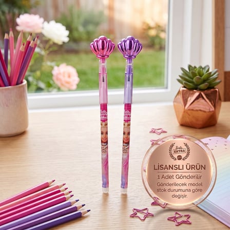 BakGelAl Lisanslı Barbie Extra Deniz Kabuğu Figürlü Kurşun Kalem Dekoratif Başlıklı Okul Kırtasiye