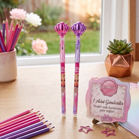 BakGelAl Lisanslı Barbie Extra Deniz Kabuğu Figürlü Kurşun Kalem Dekoratif Başlıklı Okul Kırtasiye