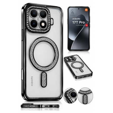 Xiaomi 17T Pro Uyumlu Kılıf Parlak Taşlı Simli M-Safe Telefon Kılıfı Kapak