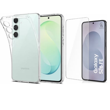 Samsung Galaxy S26 FE ile Uyumlu Kılıf Esnek Premium Telefon Kılıfı ve Temperli Cam Ekran Koruyucu