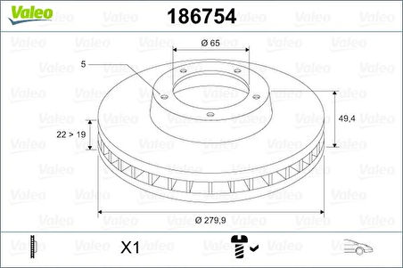 ÖN FREN AYNASI GOLF 5-6-JETTA 3-4-CADDY 3-A3 2003LEON 2005TOLEDO-OCTAVIA 2004 280X22X9DLXHAVALI 1K0615301S 1K0615301AC 1K0615301AK