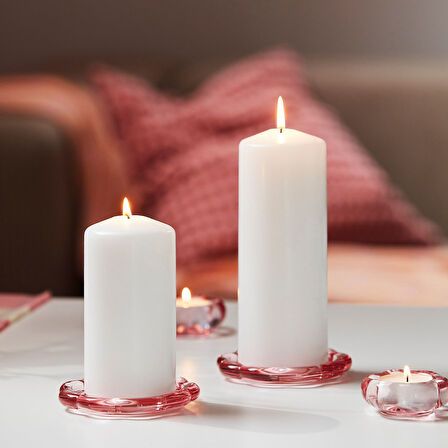 Tealight mumluk, pembe, 3 cm