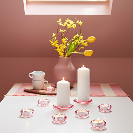 Tealight mumluk, pembe, 3 cm