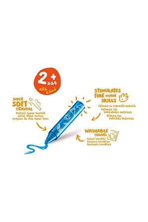 Carioca Jumbo Bebek Elleri Kirletmeyen Pastel Boya Kalemi 8li