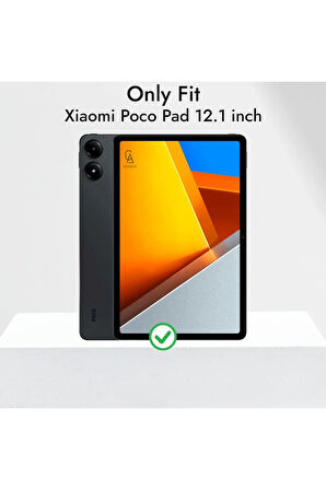 Xiaomi Poco Pad 12.1 inç ile Uyumlu Temperli Kırılmaz Cam Ekran Koruyucu 5 Adet