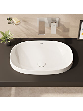Vitra A42394 Brava Krom Sıva Üstü Ankastre Lavabo Bataryası