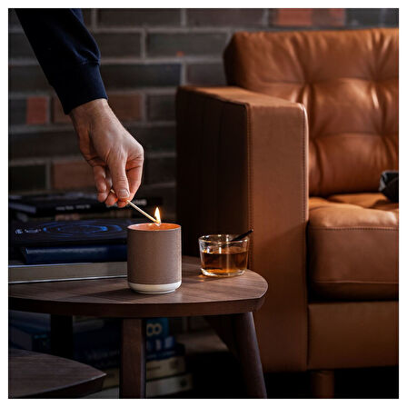 Seramik kapta kokulu mum, kahverengi, 45 saat, deri̇ & vani̇lya