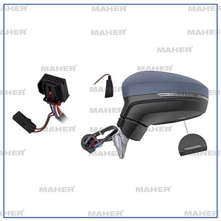 AYNA DIŞ DİKİZ TİGUAN 2016 ELEKTRİKLİ, ISITMALI, ASTARLI, KATLANIR, HAFIZALI, YAN-ALT LAMBALI SOL 5NB857507G9B9