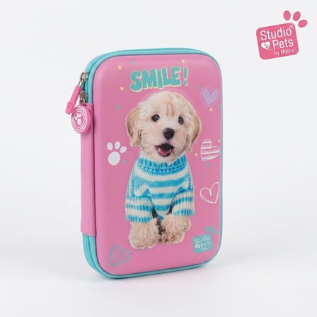 BakGelAl Studio Pets 3D Kabartmalı Kalem Kutusu Kedi Köpek Desenli Fermuarlı Bölmeli Okul Kalemliği Büyük