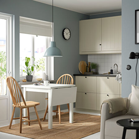 Mutfak masası takımı, beyaz-akasya, 2 sandalyeli, katlanabilir