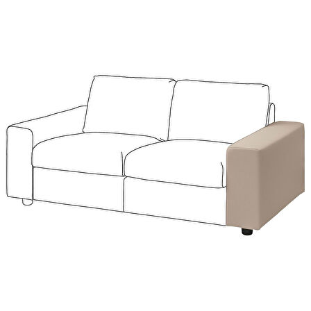 Kanepe kolçak kılıfı, hallarp bej, geniş kolçak için