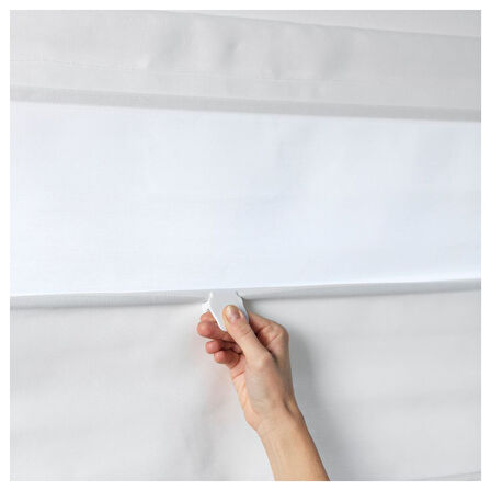Katlamalı stor perde, beyaz, 140x160 cm, ışığı geçirir