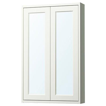 Banyo duvar dolabı, beyaz, 60x15x95 cm, 2 ayna kapaklı