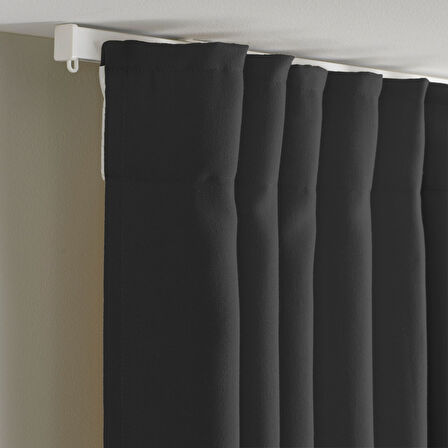 Fon perde/2 kanat, koyu gri, 145x300 cm, ışık filtreleyici, polyester