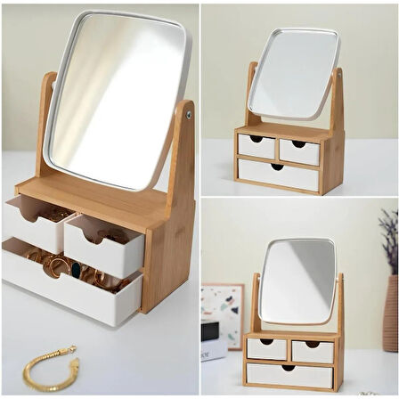 Ahşap 3 Çekmeceli Ayna 