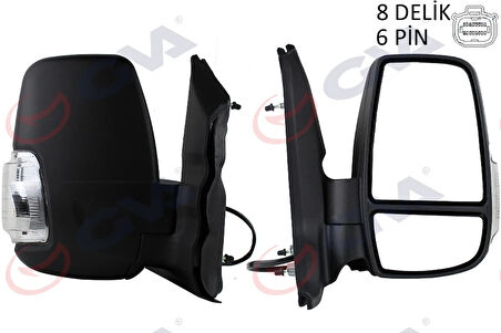 DIŞ DİKİZ AYNASI SAĞ TRANSIT 2014 ELEKTRİKLİ ISITMALI BEYAZ SİNYALLİ DESENLİ KONVEKS 6 FİŞ VM-6329EHR 1911125 BK3117682EA5JA