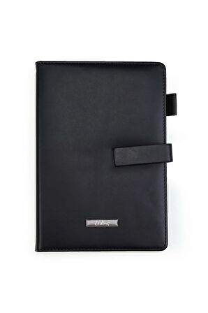 Yumuşak Deri Mıknatıslı Siyah Defter
