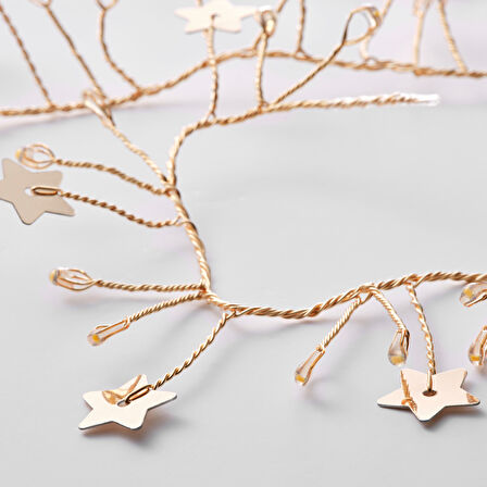 Aydınlatma zinciri, altın rengi, 3.5 m, pilli