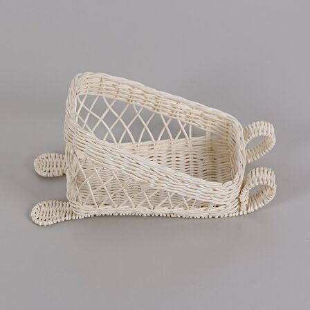 Dekoratif Yılbaşı Ürünleri, Rattan Neol Ağacı Süsü, Yılbaşı Dekoru Beyaz Rattan Kızak 27x15x14 cm