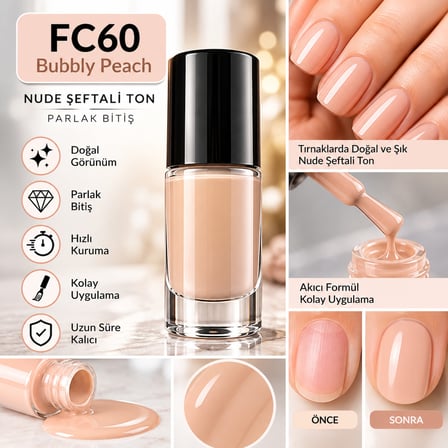 Color Nail Enamel Oje-FC60 Nude Şeftali