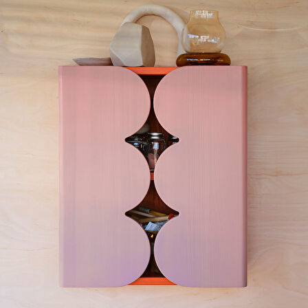 Duvar dolabı, pembe-turuncu, 38x45 cm