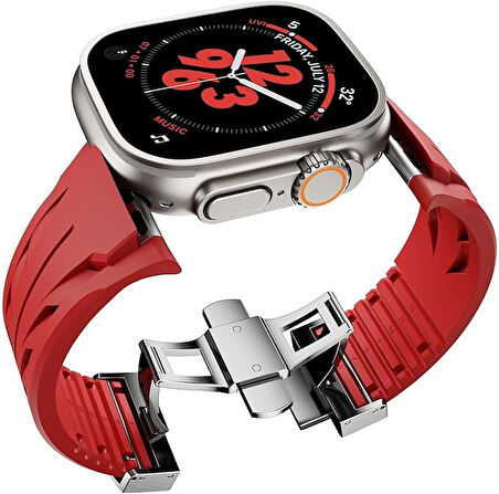 Apple Watch Ultra / Watch Ultra 2 49mm Uyumlu Yüksek Kalite TPU Silikon Kordon Kayış