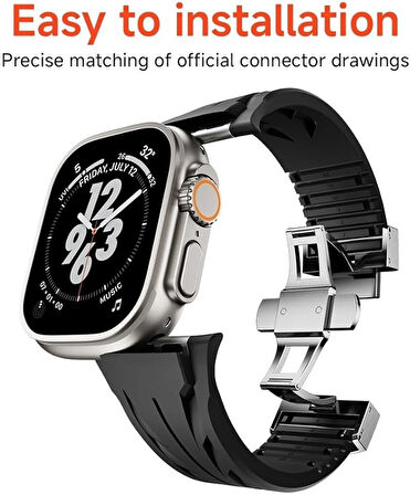Apple Watch Ultra / Watch Ultra 2 49mm Uyumlu Yüksek Kalite TPU Silikon Kordon Kayış