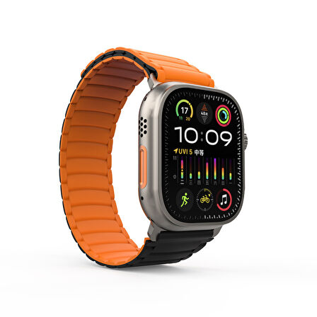 Apple Watch Ultra / Watch Ultra 2 49mm Uyumlu Strap Manyetik Mıknatıslı Silikon Kordon Kayış