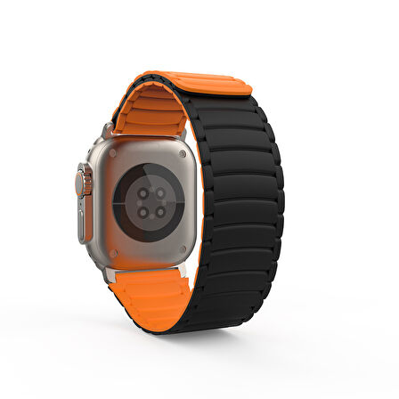 Apple Watch Ultra / Watch Ultra 2 49mm Uyumlu Strap Manyetik Mıknatıslı Silikon Kordon Kayış