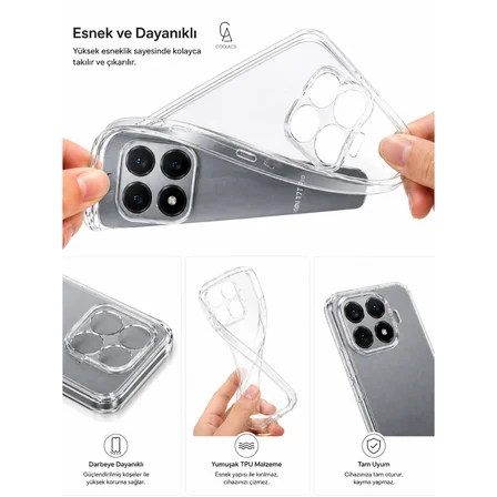 Xiaomi 17T Pro ile Uyumlu Kılıf Şeffaf Kamera Korumalı Esnek Silikon Telefon Kılıfı Kapak