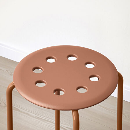 Tabure, kırmızı-kahverengi, 45 cm