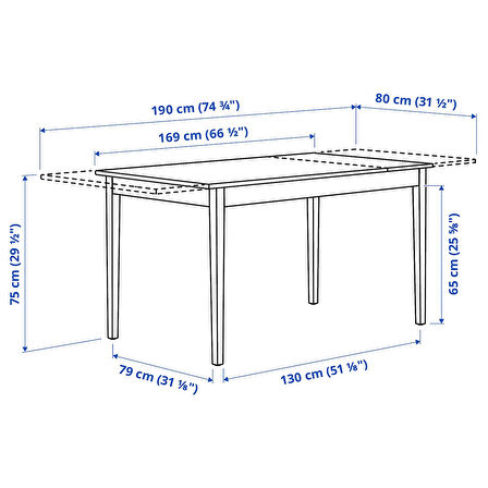 Açılır yemek masası, beyaz, 4-6 kişilik