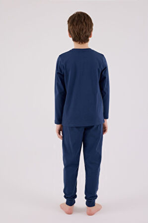 U.S. Polo Assn Uzun Kol Pijama Takım US2220-4 Koyu İndigo