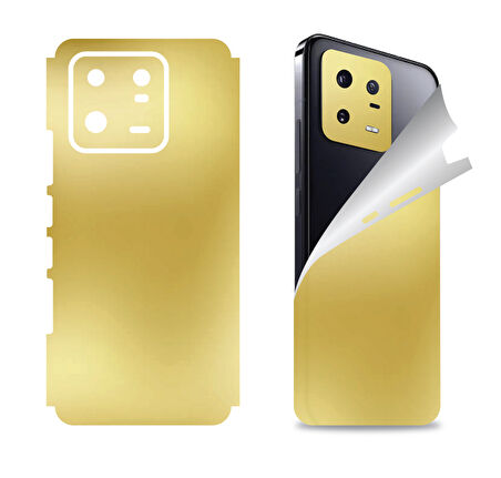 Xiaomi Mi 13 Pro için uyumlu 360 full arka ve yan kaplama koruma sticker AYNALI GOLD