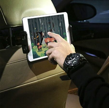Araç Arka Koltuk İçin tablet tutucu telefon tutucu Tüm tabletlere uyumlu tutucu Şarj girişli