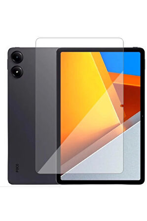 Xiaomi Poco Pad 12.1 inç ile Uyumlu Kırılmaz Tablet Temperli Cam Ekran Koruyucu