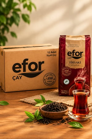 Efor Çay Tiryaki Siyah Çay 1000 Gr x 12 Adet