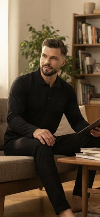 %100 Pamuk Selanik Orme Uzun Kol Erkek Pijama Takimi Kislik