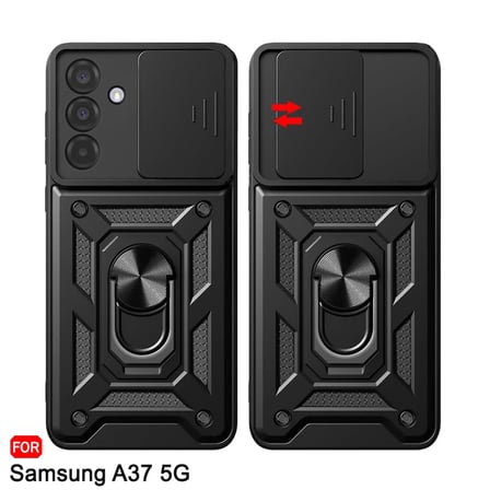 Samsung Galaxy A57 ile Uyumlu Kılıf Magnetik Standlı Kamera Korumalı Sürgülü Kapak