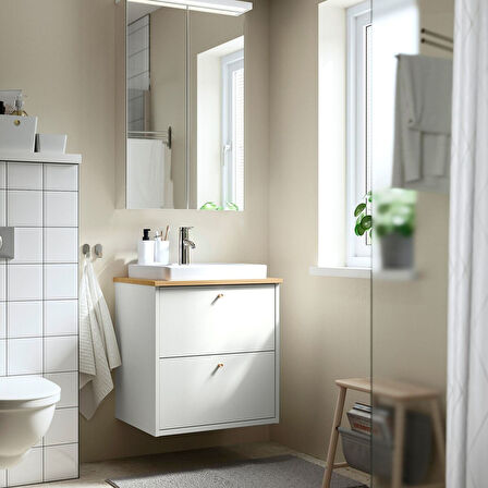 Banyo duvar dolabı, 60x15x95 cm, 2 ayna kapaklı