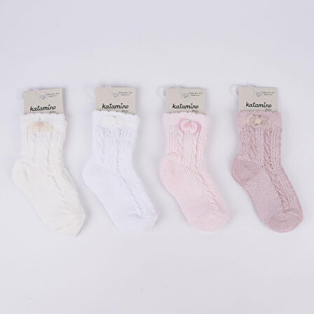 Katamino Maskot Aks File Kız Bebek Soket Çorap K43017 Asorti