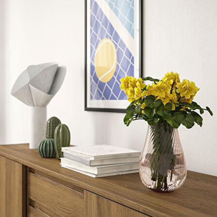 Cam vazo, açık kahverengi, 20 cm