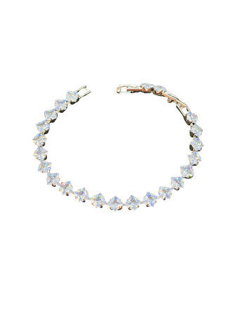 Gümüş Renk VIP Model Kadın Özel Dizme Zirkon Taşlı 316L Çelik Bileklik | Parlak ve Şık Hediye