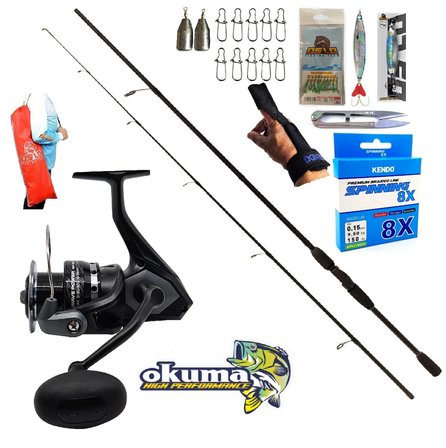 Okuma Wave Power 3000 270cm 20-40gr Double Black Spin Olta Takımı Seti
