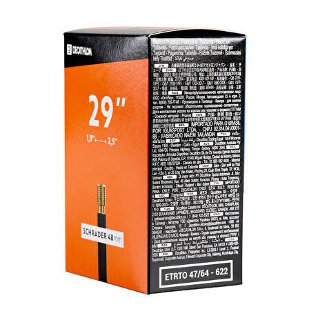 29 × 1,9/2,5 - 48 mm İç Lastik Schrader Valf Uyumlu