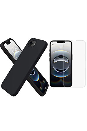 Apple iPhone 16E Uyumlu İçi Kadife Lansman Kılıf ve Temperli Cam Ekran Koruyucu