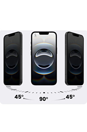 Apple iPhone 16E Uyumlu İçi Kadife Lansman Kılıf ve Hayalet Privacy Tam Kaplayan Cam Ekran Koruyucu